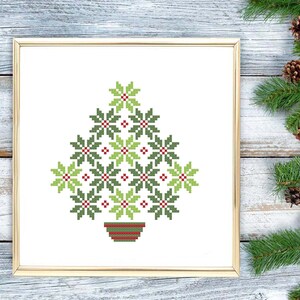 Christmas Tree cross stitch pattern Merry Christmas Counted Modern cross stitch Christmas gift Christmas card Christmas decor PDF