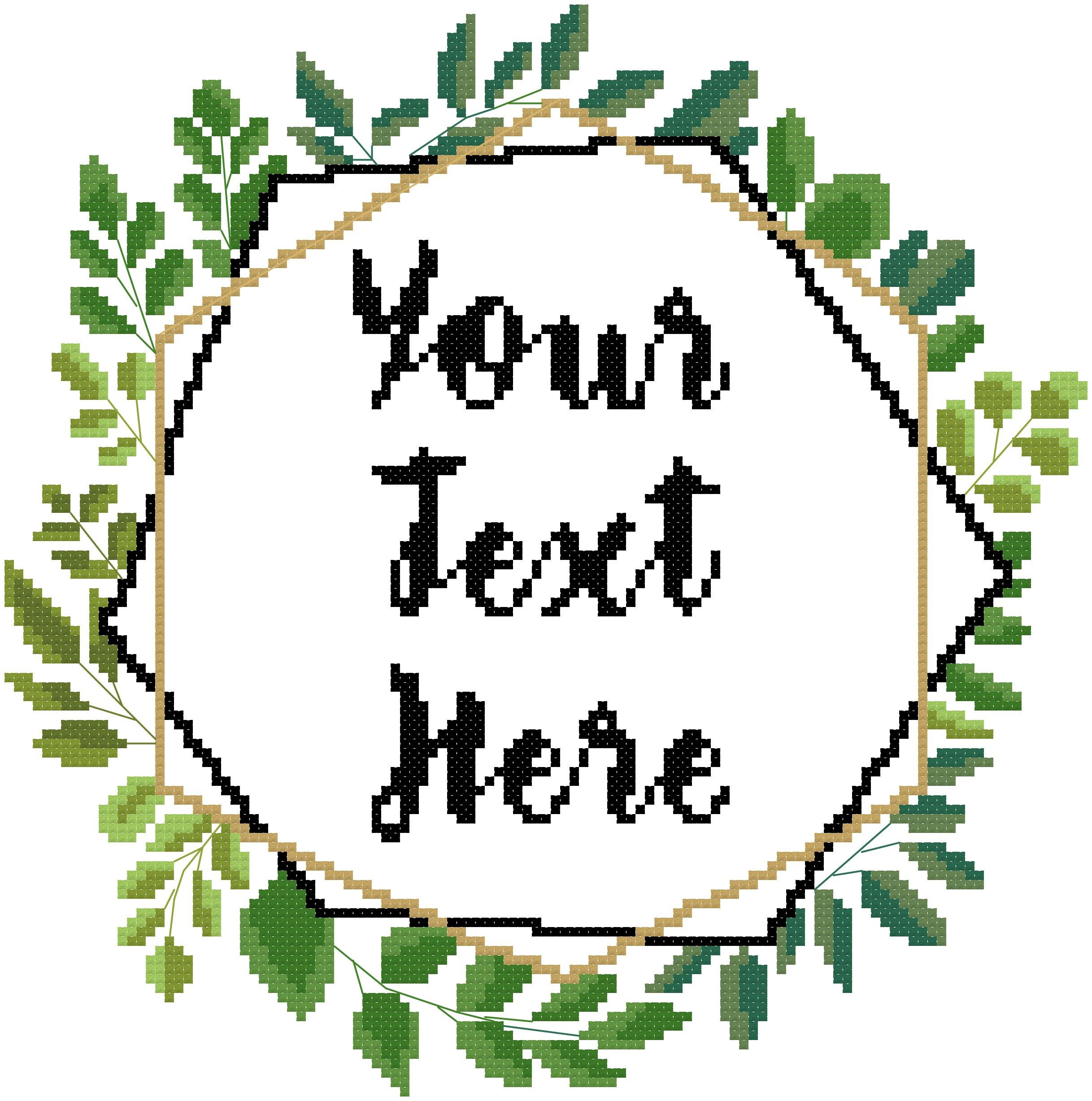 Custom Cross Stitch Pattern Custom Embroidery Hoop Your Text Etsy