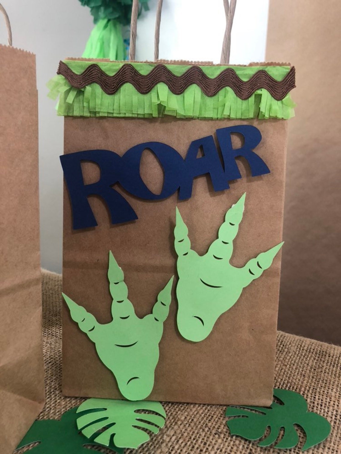 12 Dinosaurs Birthday Party Favor Bags / Roar With Paws Etsy