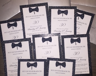 black tie invitation etsy