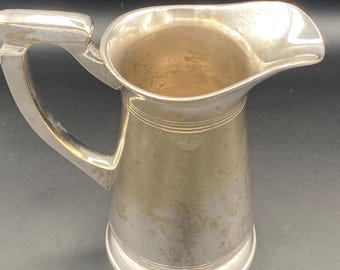 Vintage Silver Pitcher – Dept 56, 32oz, Patina, 7.5” Tall, Heavy Silver-Tone Jug