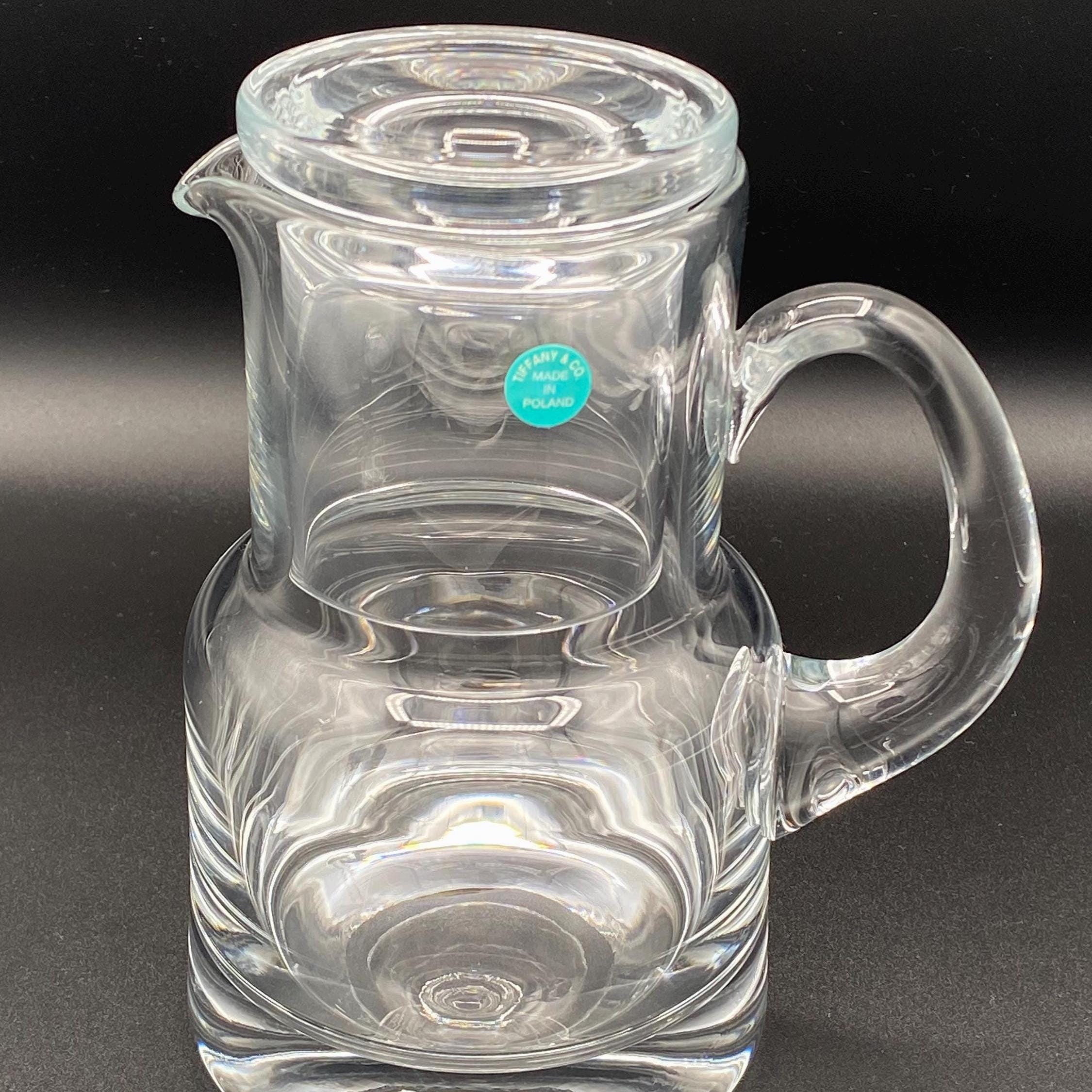 Authentic Tiffany & Co. Crystal Bedside Carafe + Tumbler Set | Luxe Guest-Room Water Pitcher | Leaded Crystal | Free Shipping