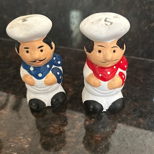 Vintage Chef salt and pepper shakers