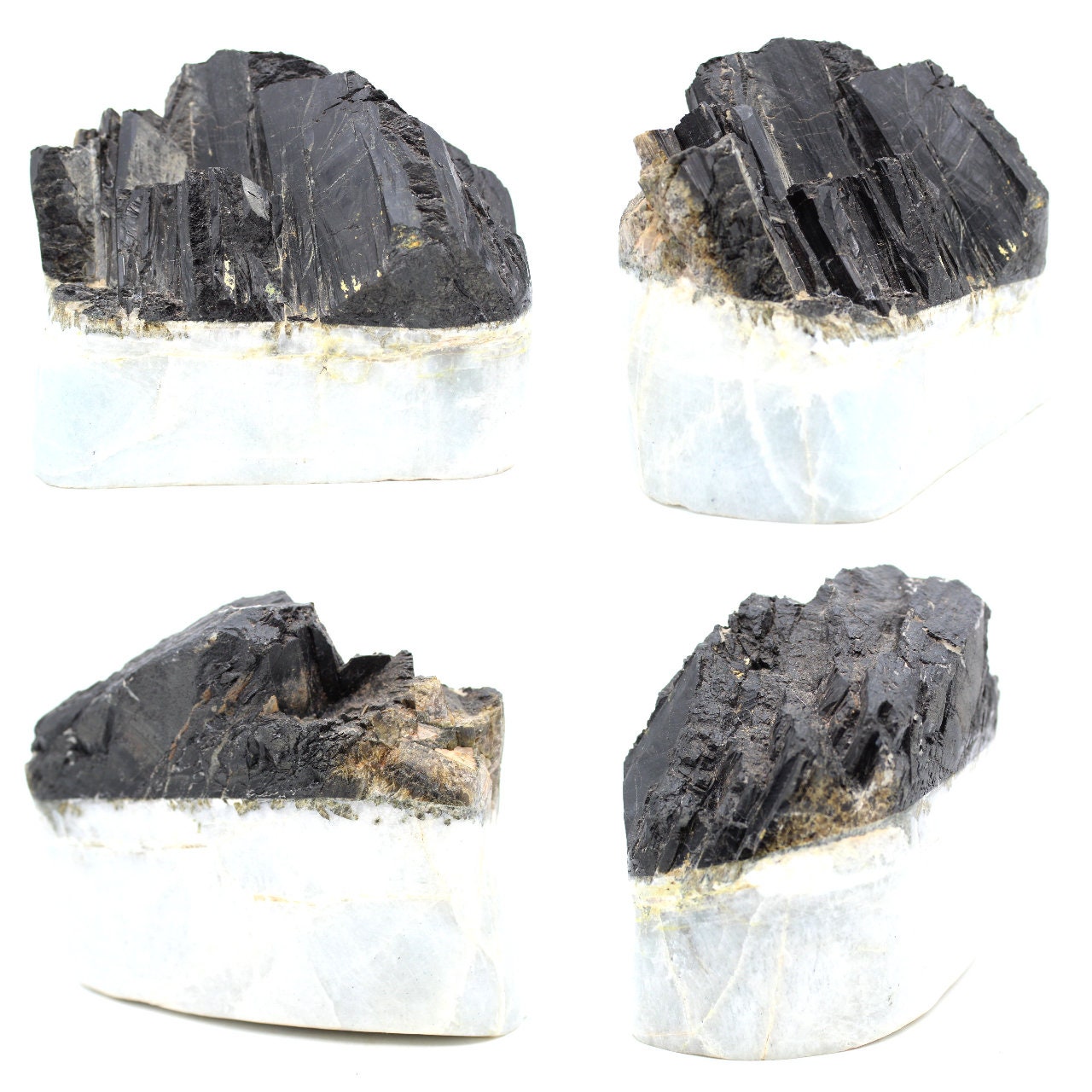 Cristalisation de Tourmaline sur Socle Quartz 3100Gr 160mm Madagascar