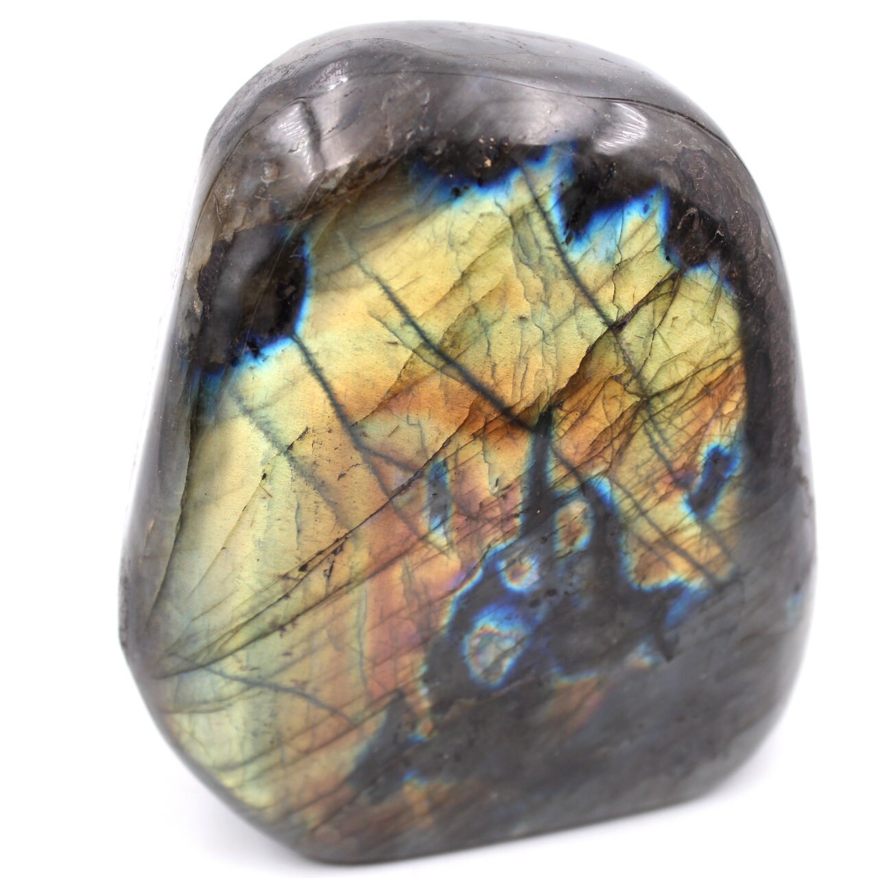 Bloc de Pierre Labradorite Pour Décoration et Collection 995Gr 100mm Madagascar
