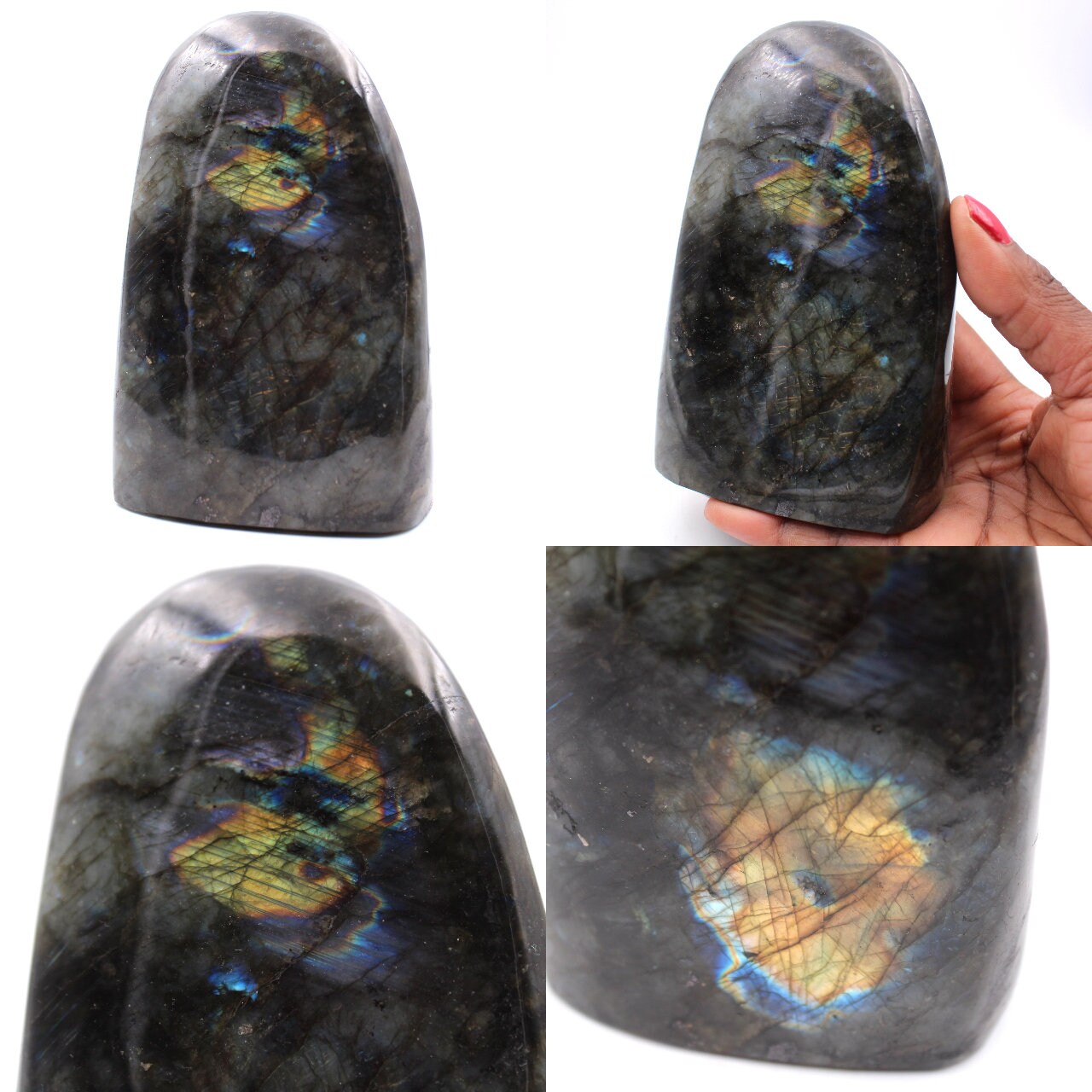 Bloc de Pierre Labradorite Pour Décoration et Collection 805Gr 130mm Madagascar