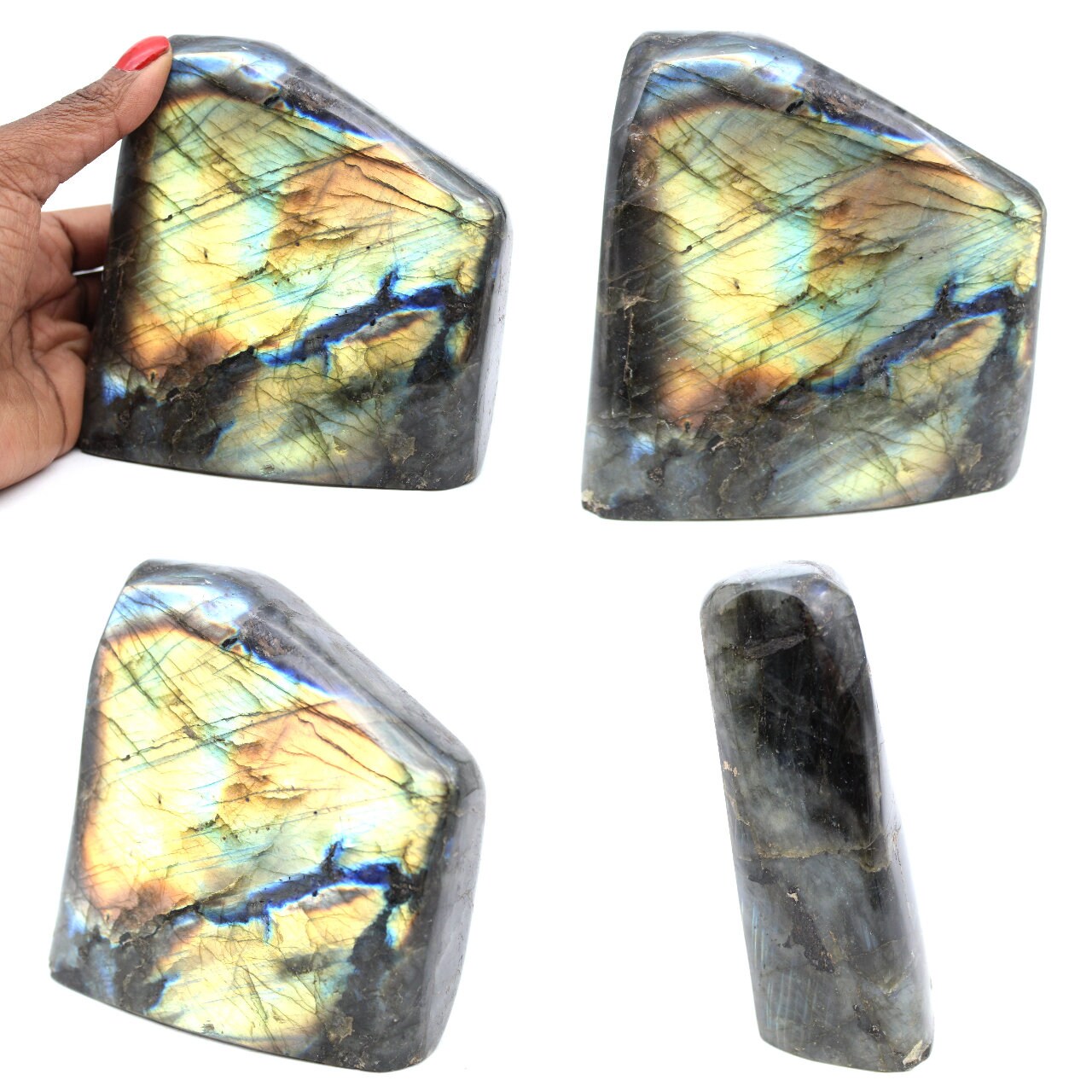 Forme Libre en Pierre de Labradorite Polie 1050Gr 115mm Madagascar