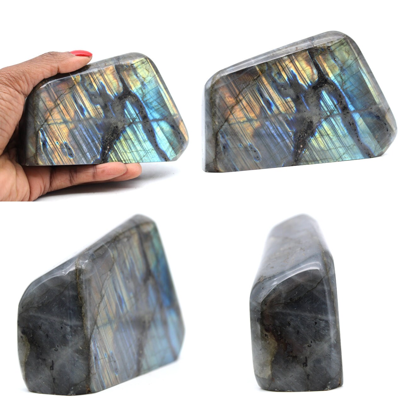 Pierre en Labradorite Polie Naturelle 610Gr 120mm de Madagascar