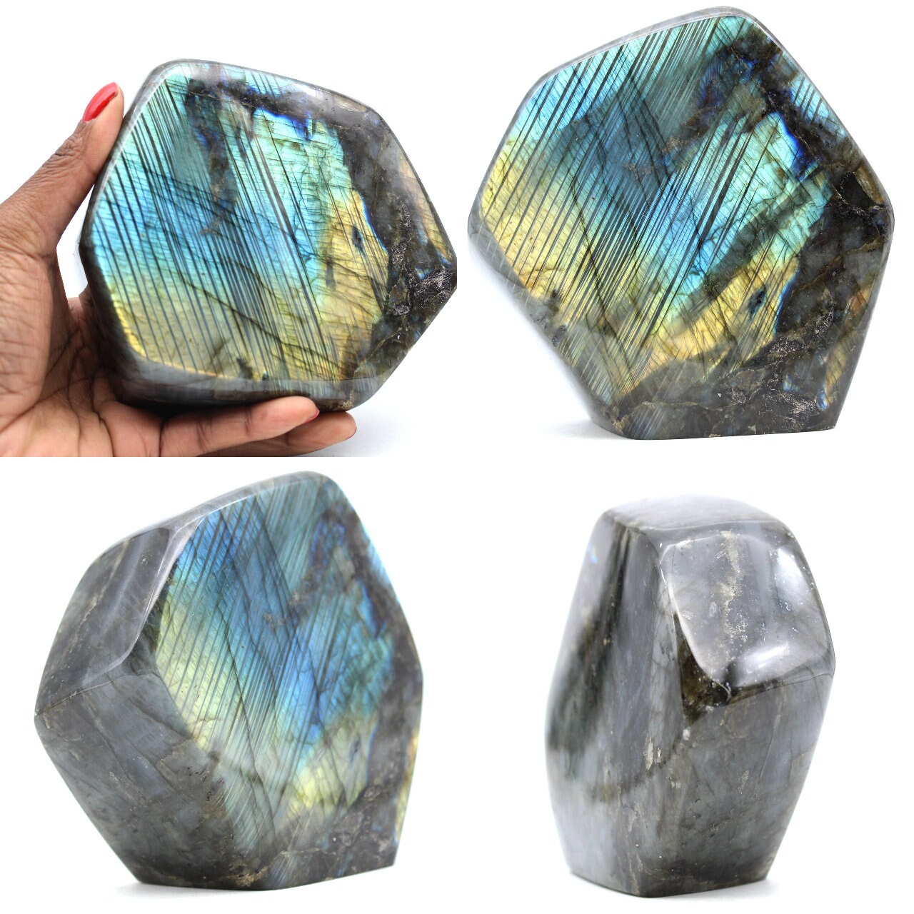 Labradorite Polie Naturelle de Collection 1550Gr 125mm Madagascar