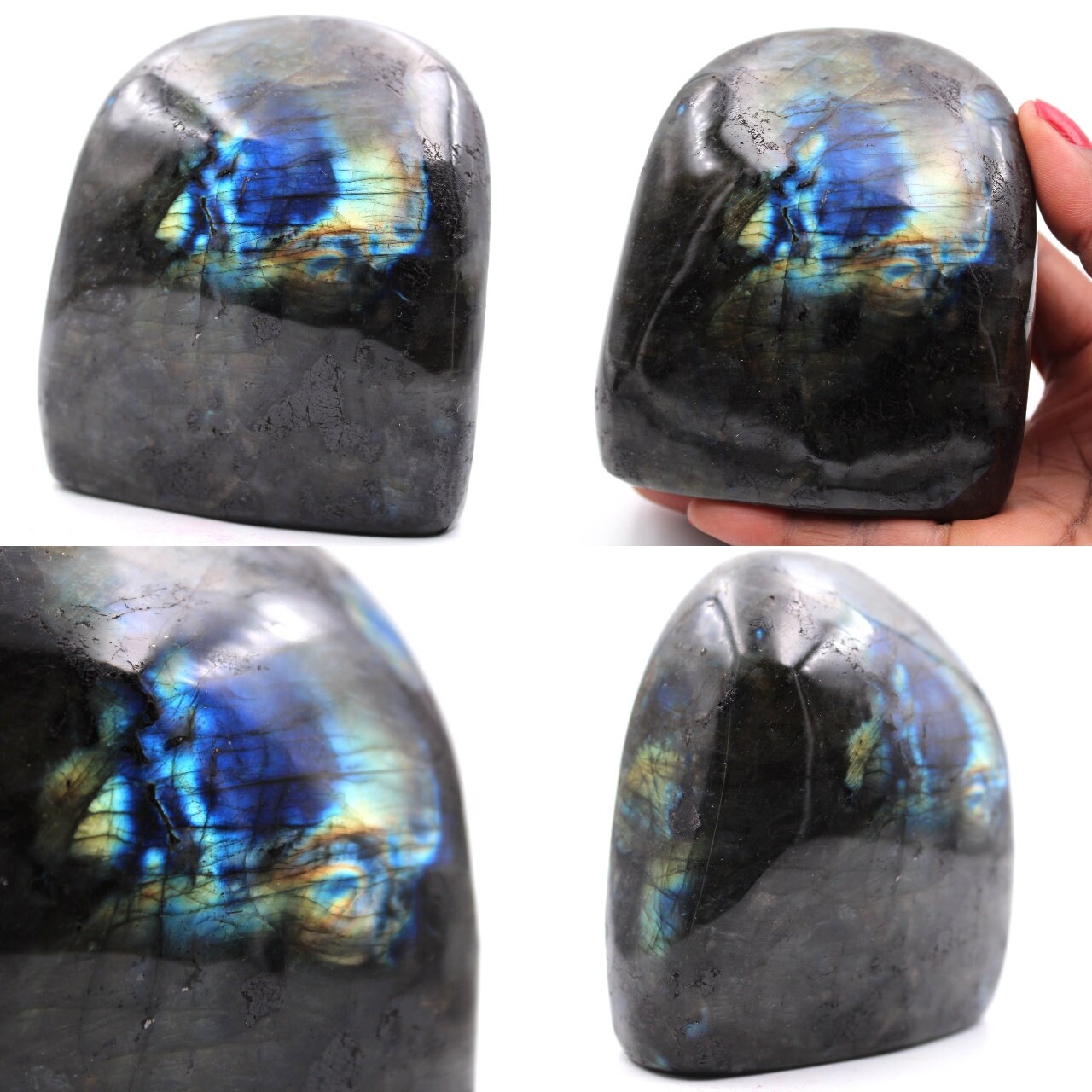 Bloc de Pierre Labradorite Pour Décoration et Collection 695Gr 90mm Madagascar