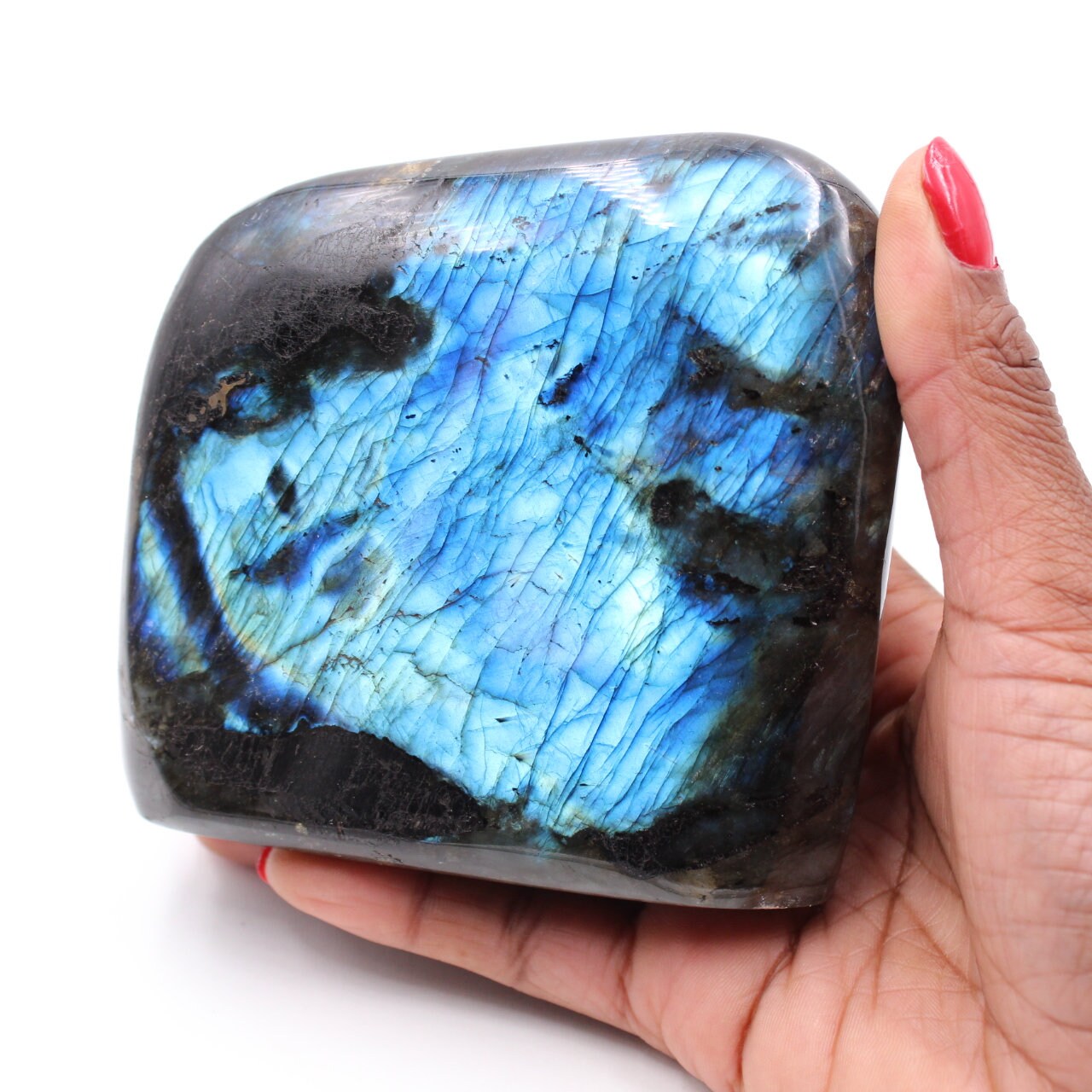 Pierre Ornemental en Labradorite 860Gr 100mm de Madagascar