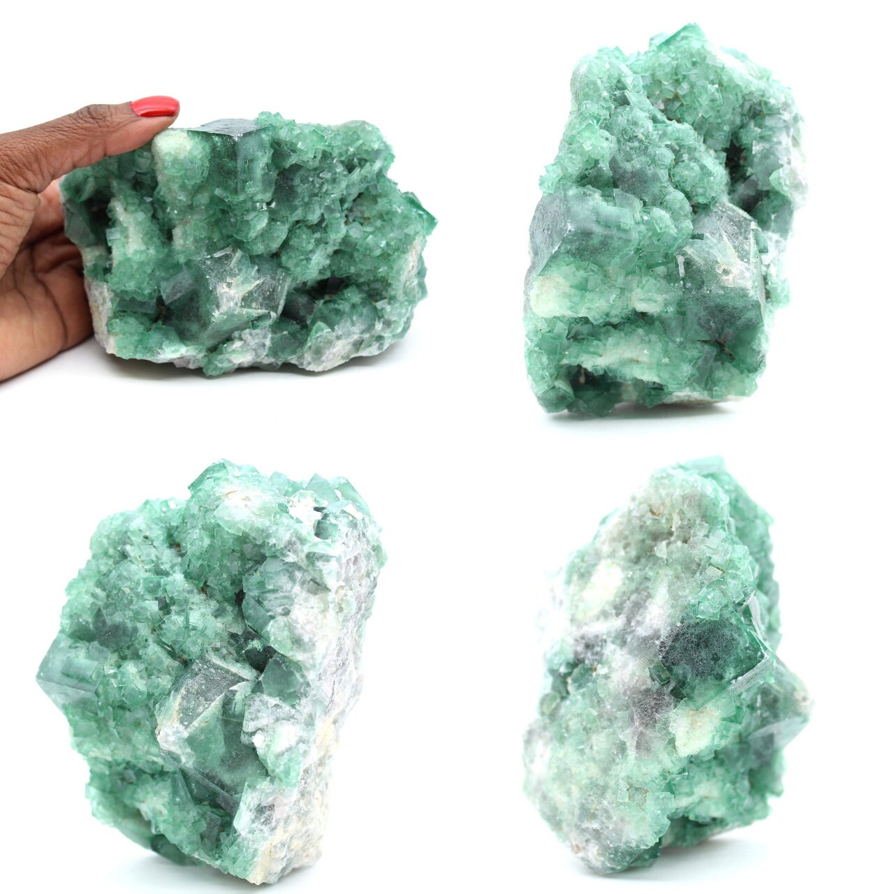 Fluorite Verte Naturelle Brute en Cristaux 1250Gr 120mm de Madagascar