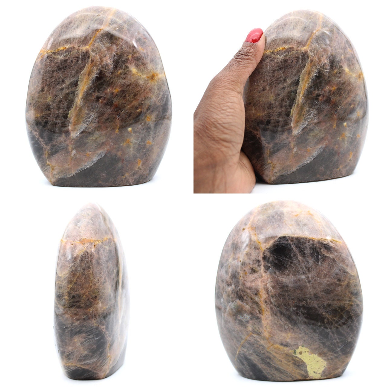 Pierre de Lune Noir Microline Forme Libre 1650Gr 140mm Madagascar