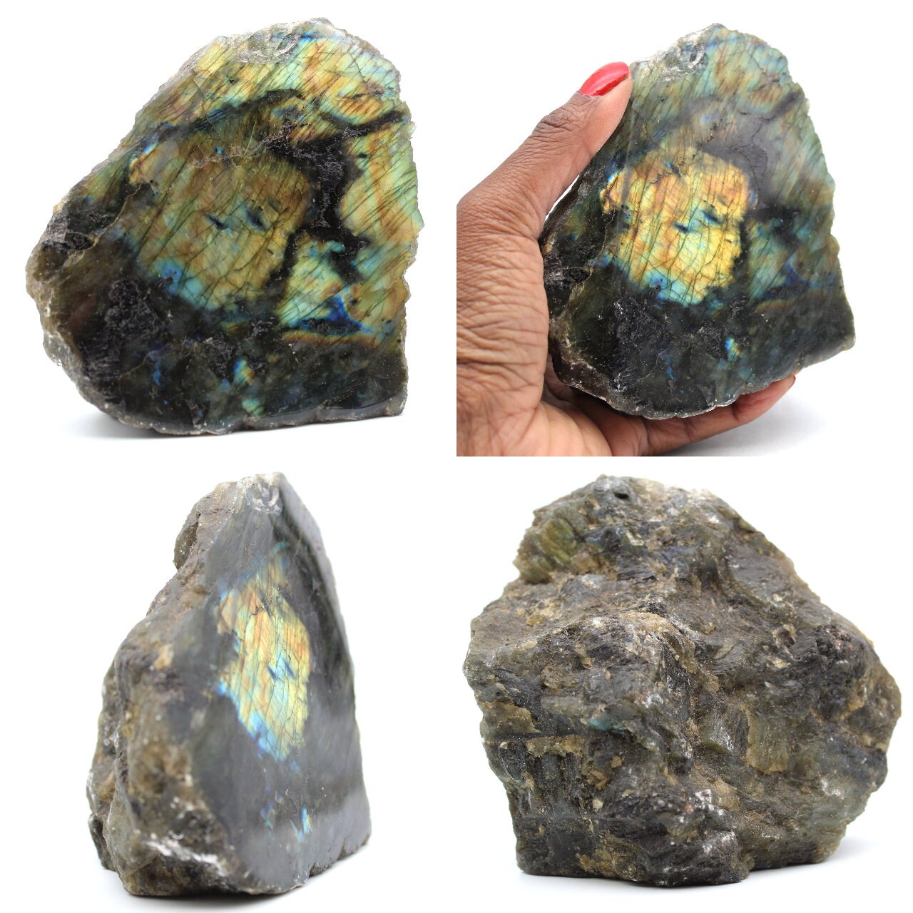 Labradorite Une Face Polie Forme 1050Gr 110mm de Madagascar