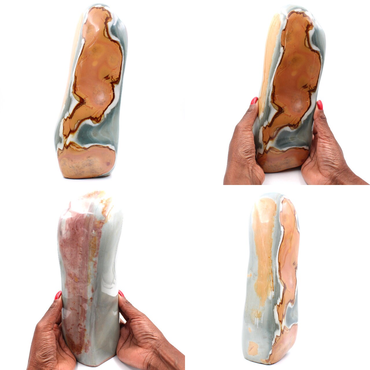 Jaspe Imprimée Forme Libre Polie Bleu Orange 3 Kilo 3200Gr 270mm de Madagascar