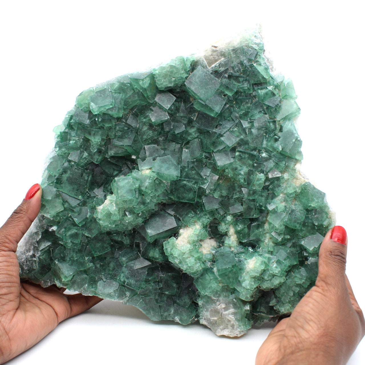 Grande Plaque de Cristaux Fluorite Verte Naturelle Madagascar 6 Kilo 6000Gr 280mm Madagascar
