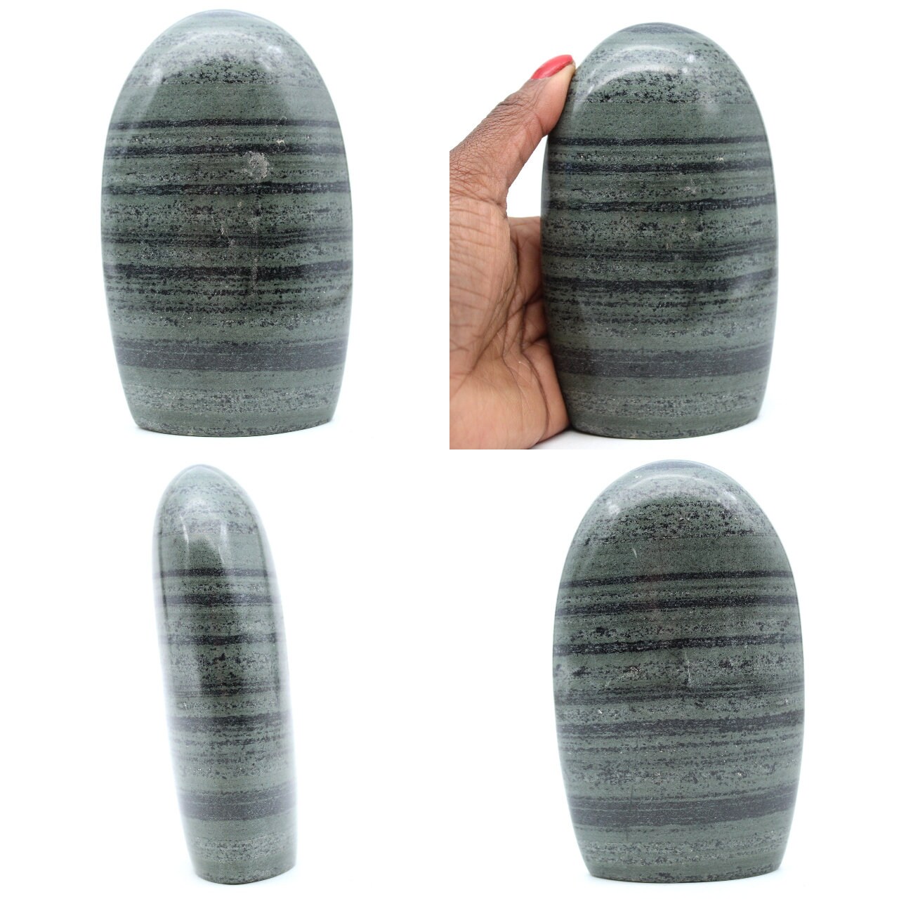 Jaspe Verte Striée Naturelle Polie 740Gr 130mm de Madagascar