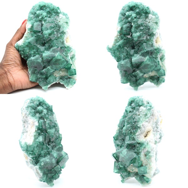 Cristallisation de fluorite verte de Madagascar 1550gr 180mm de Madagascar