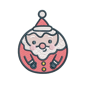 Santa Claus Christmas Ball Embroidery Design - 3 SIZES