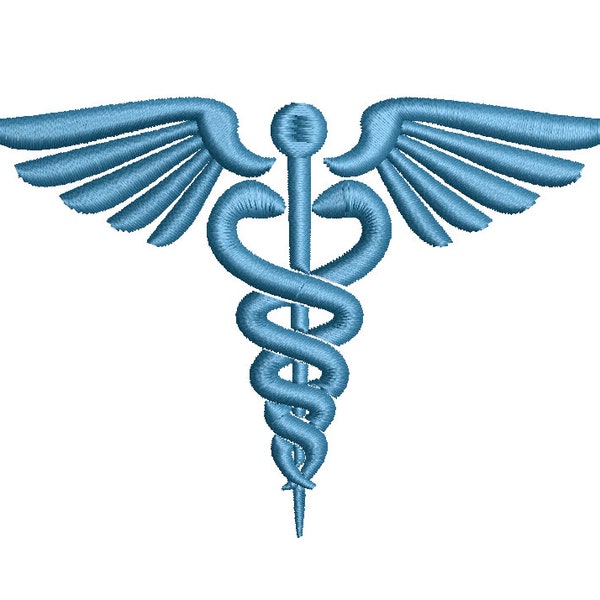 Caduceus Embroidery Design - 3 SIZES