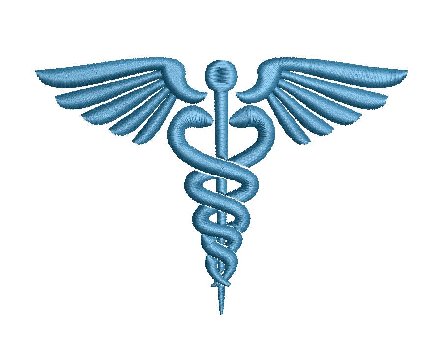 Caduceus Embroidery Design - 3 SIZES