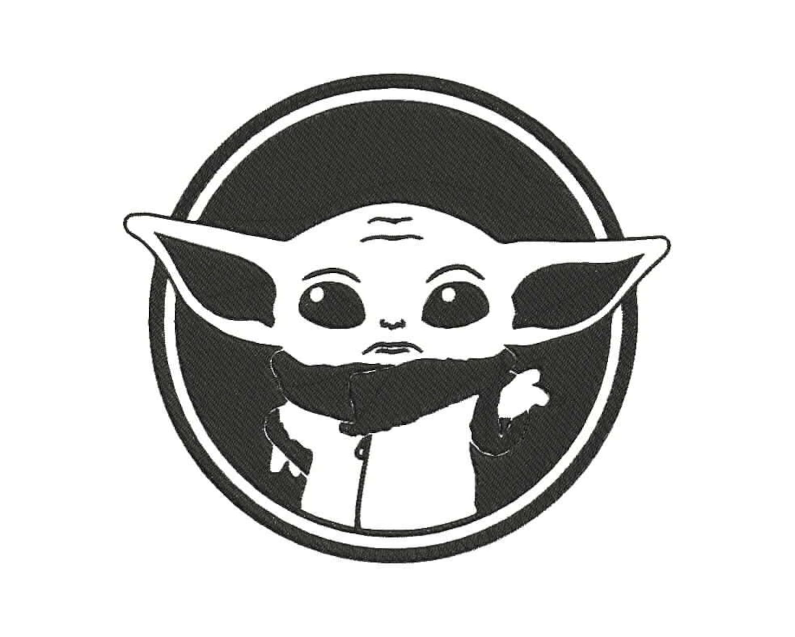 Baby Yoda Stencil Embroidery Design 4 sizes 7 file types Etsy