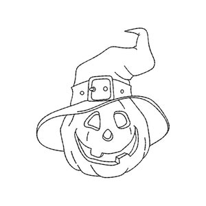 Pumpkin Outline Embroidery Design #4 - 3 SIZES