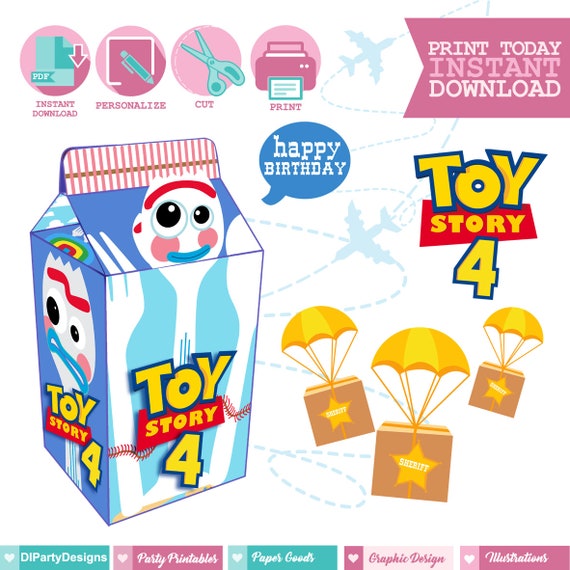 Forky Digital Printable Toy Story 4 Birthday Printablestoy | Etsy