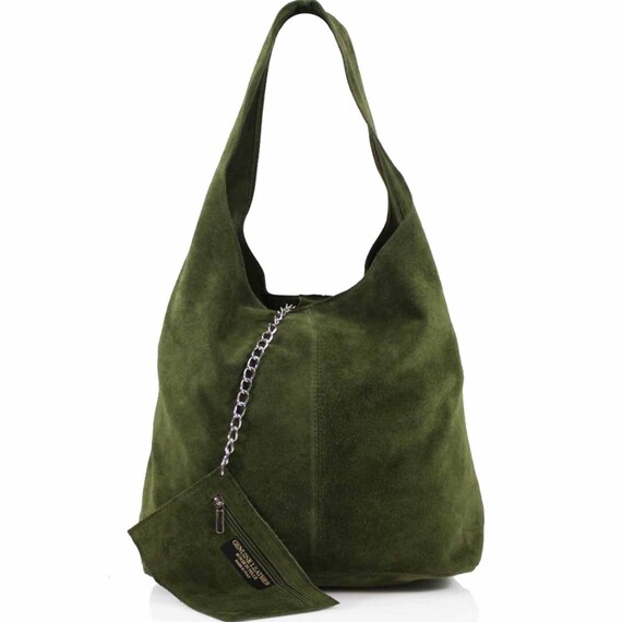 suede slouch shoulder bag