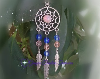 Crystal Dreamcatcher, Window Charm, Rear View Mirror Car Charm with Fire Opal, Crystal Suncatcher, Unique Gift, Thinking of you gifts