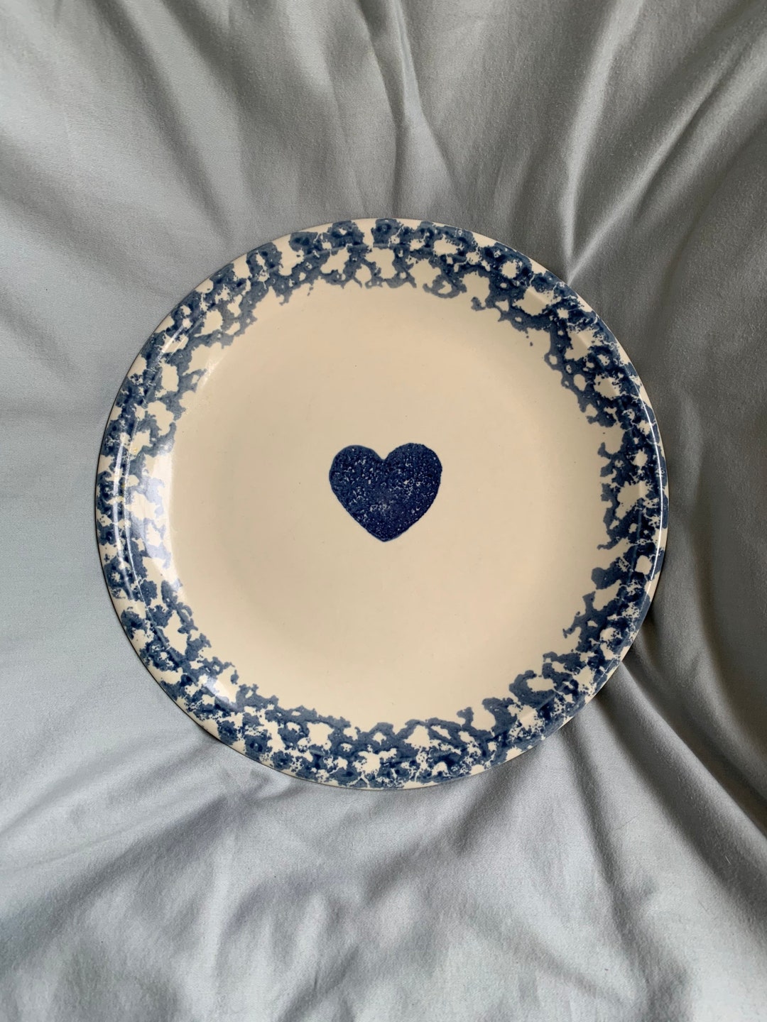 Tienshan Blue Hearts Folk Craft Dinner Plate Set of Four 4 Etsy