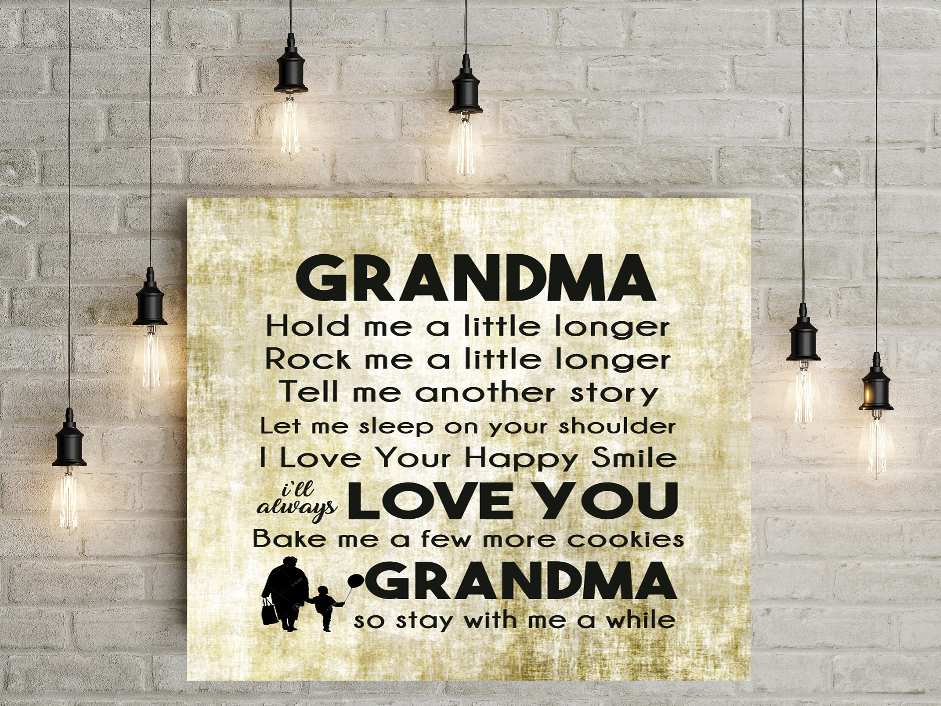Grandma and Grandchild Custom Canvas Etsy