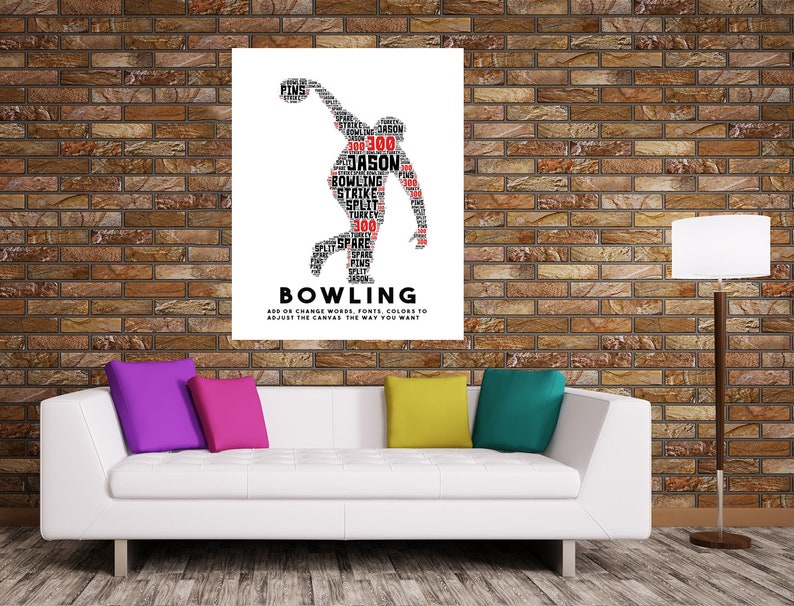Bowling Word Art Etsy