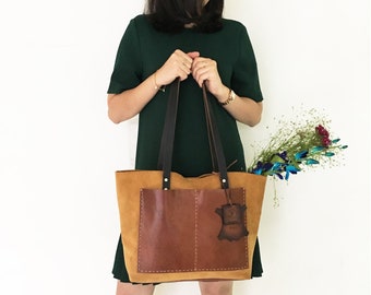 Slouchy Large Leather Tote Bag For Women