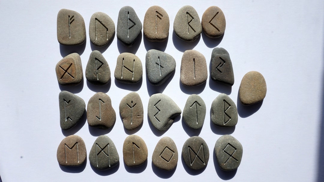 Set 5, Scottish Elder Futhark Runes. A Hand Carved Set Made From Wolf ...