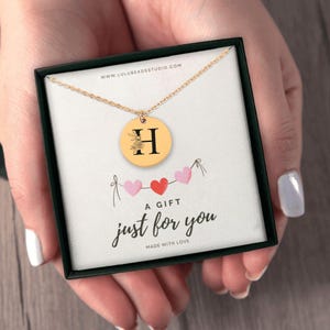 Colar Floral Personalizado Inicial H Colar Inicial Personalizado Colar Letra H Colar Jóias Personalizadas Presente Colar Monograma Presente para Ela