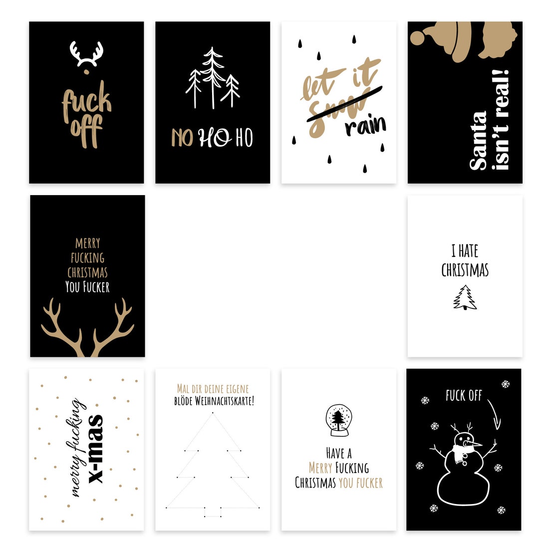 Anti Weihnachtskarten Für Weihnachtsmuffel Etsy UK