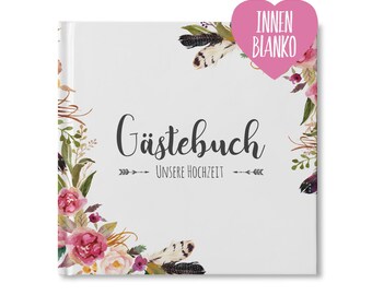 Gästebuch Hochzeit | Boho | ohne Fragen | quadratisch