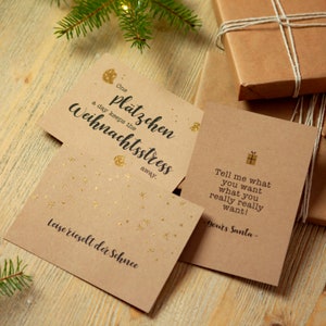 20 edle Weihnachtskarten Set Goldfolie handgemacht handgemalt Kraftpapier A6 Klappkarten Weihnachten Postkarten Weihnachtsgrüße Bild 3