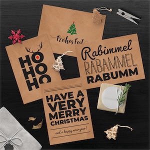 16 Weihnachtskarten Kraftpapier Set Weihnachtsmotive Weihnachtsgrüße Frohe Weihnachten Adventsgrüße Weihnachtsdeko Postkartenset Bild 8