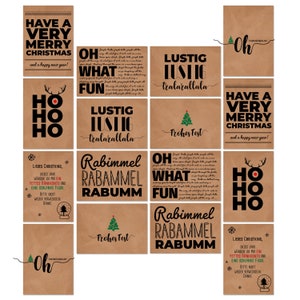 16 Weihnachtskarten Kraftpapier Set Weihnachtsmotive Weihnachtsgrüße Frohe Weihnachten Adventsgrüße Weihnachtsdeko Postkartenset Bild 3