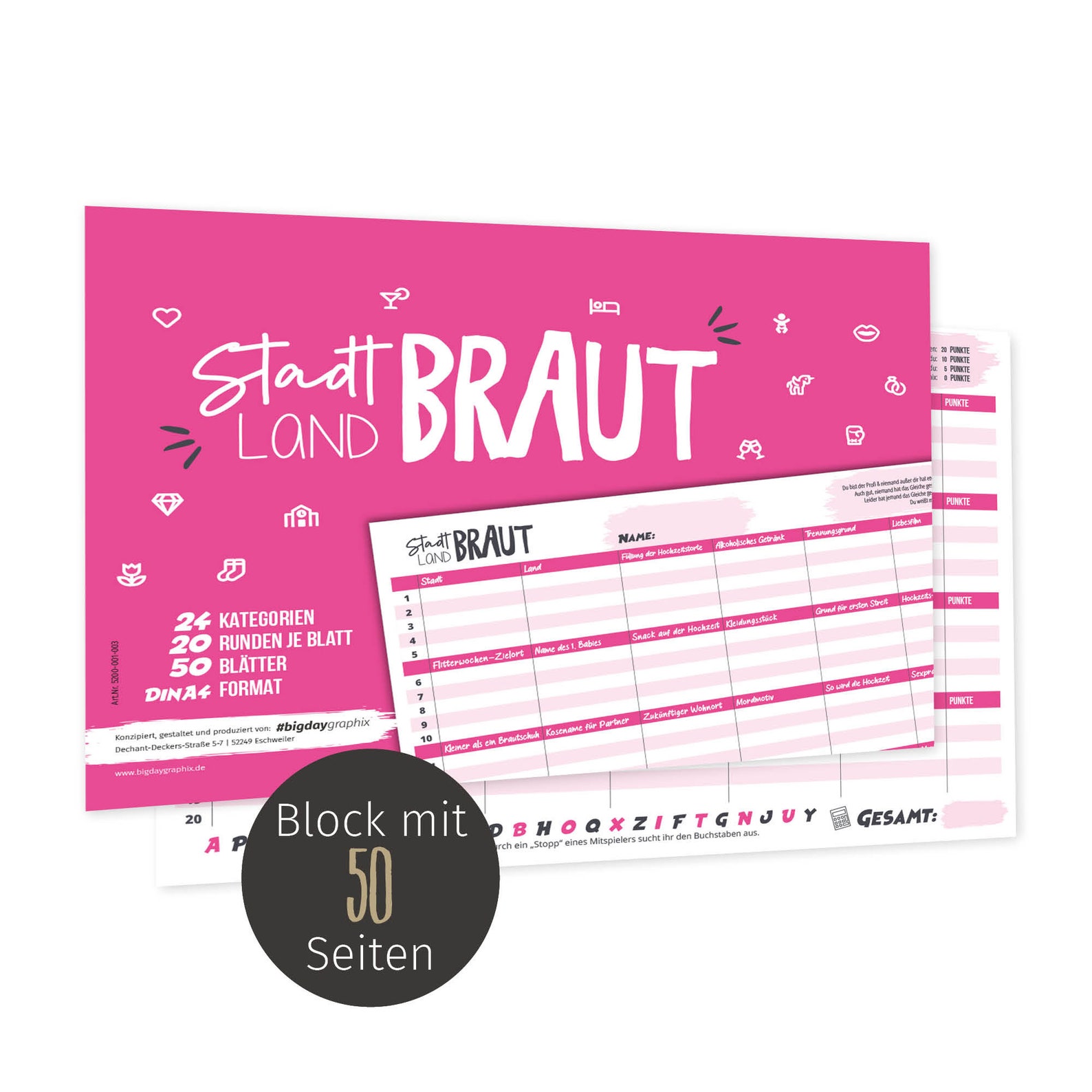 Stadt Land Braut 50 Seiten in A4 Junggesellinnenabschied | Etsy Australia