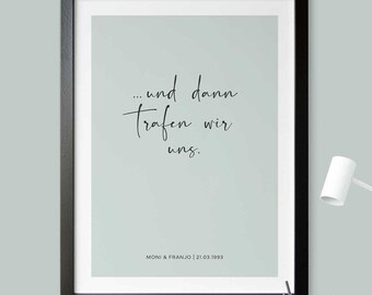 Personalisiertes Paarposter als Valentinstaggeschenk | Vatertagsgeschenk | Geschenk zum Jahrestag | Geschenk zum Hochzeitstag