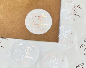 Calligraphy Name Wedding Stickers • Elegant Wedding Day Labels