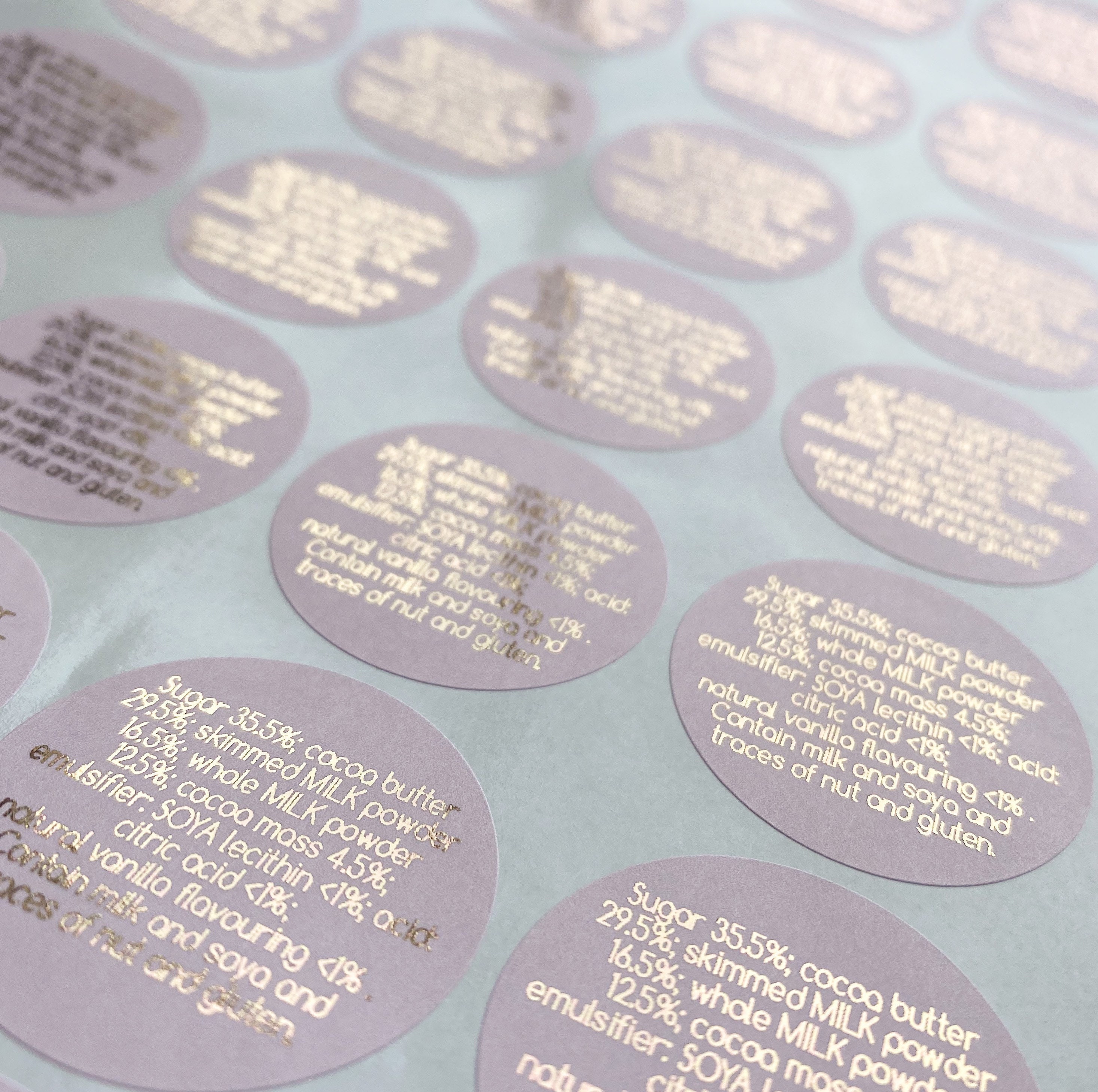 Ingredients Foiled Personalised Sticker Labels - Etsy