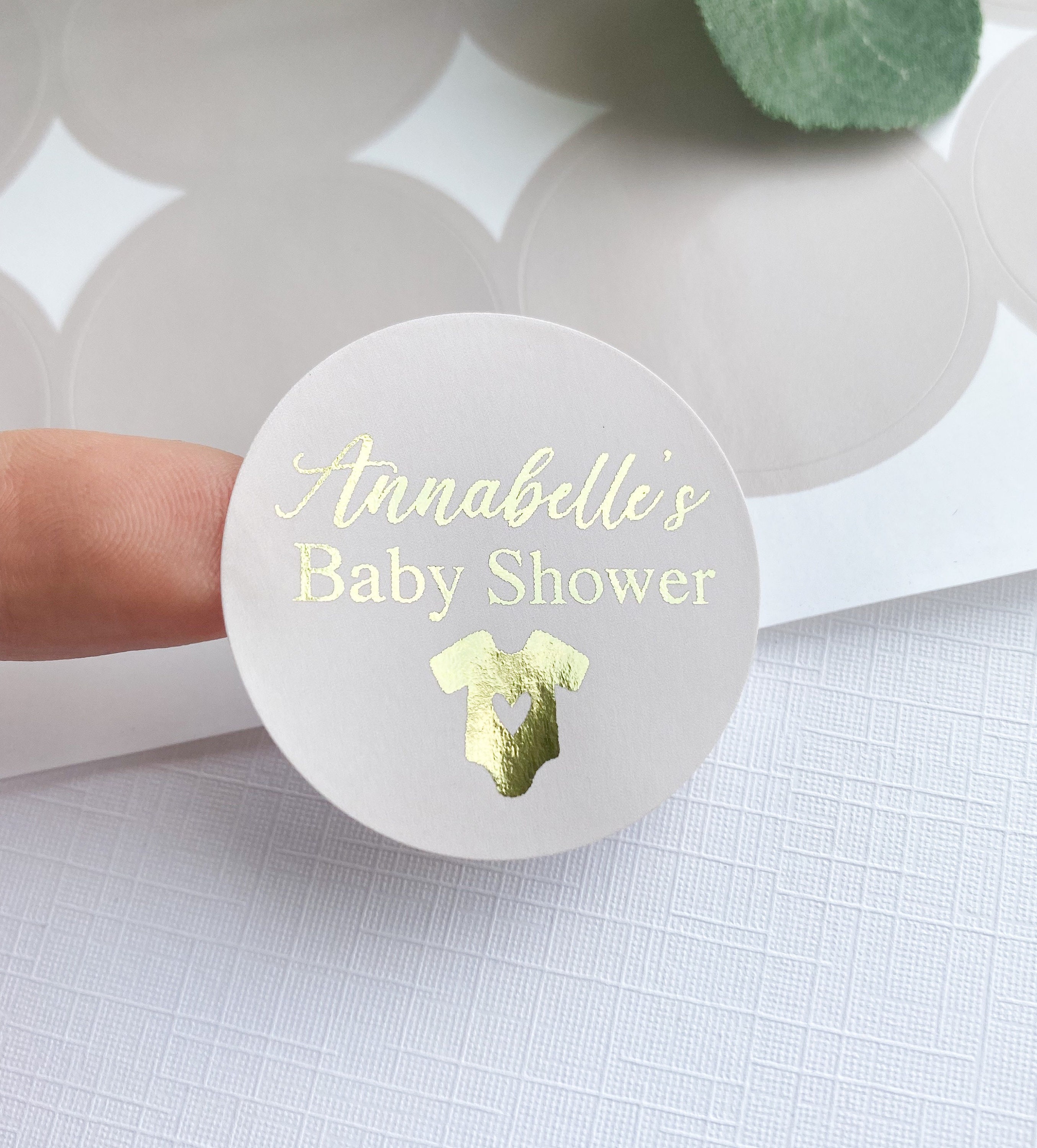 35 Foiled Baby Shower Stickers Shower -