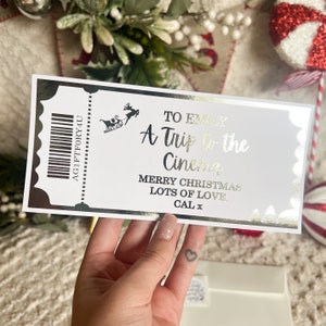 A Personalised Christmas Gift Voucher • Spa Break, Cinema, Zoo, Day Out Ticket with Real Foil