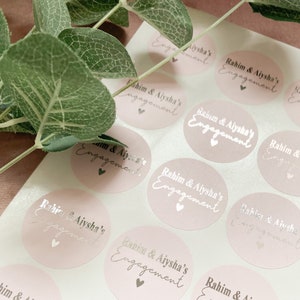 Engagement Party Sticker Labels • for Invitation seals or party bags gifts