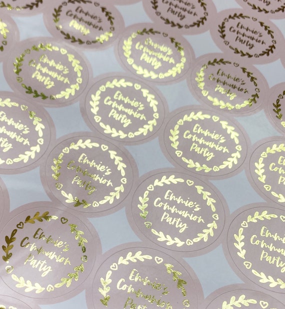 Pegatinas personalizadas con logotipo personalizado, adhesivos de 2,5-7CM  para boda, cumpleaños, bautismo, etiquetas de embalaje de tienda de  promoción