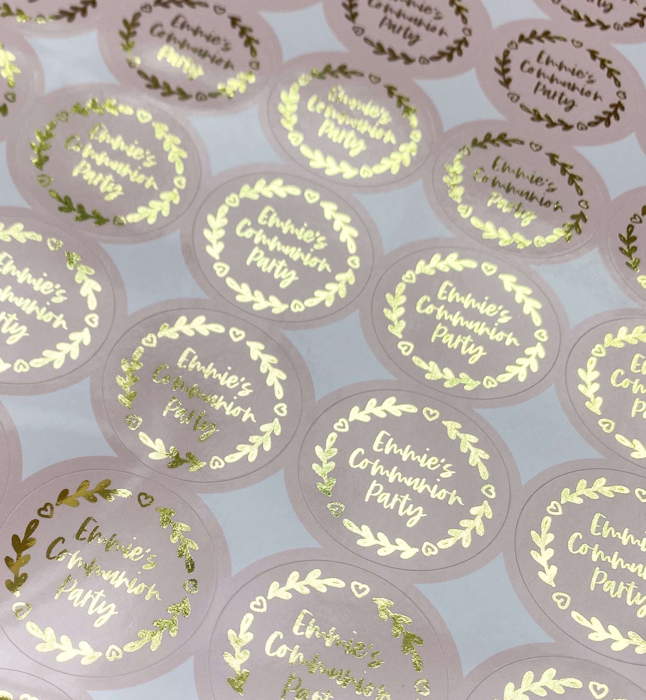 Etiquetas adhesivas personalizadas para fiestas de comunión